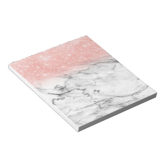 Bloc-note Parties scintillant rose Gold Blush Ombre en marbr (Incliné)