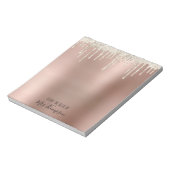 Bloc-note Parties scintillant  Rose Gold brillant noir Nom S (Tourné)