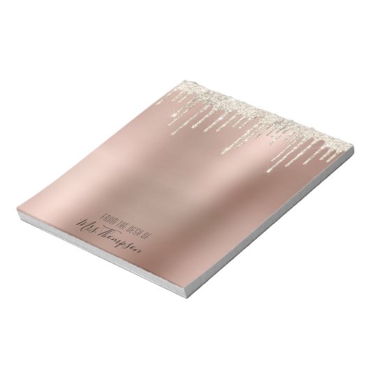 Bloc-note Parties scintillant Rose Gold brillant noir Nom S (Tourné)