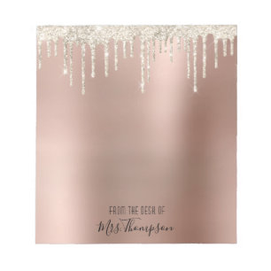 Bloc-note Parties scintillant  Rose Gold brillant noir Nom S