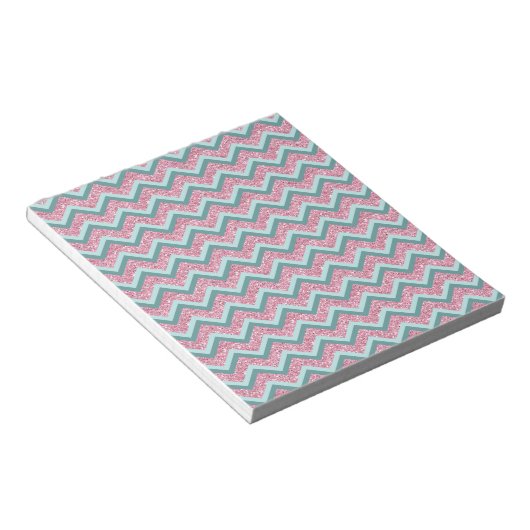 Bloc-note Parties scintillant rose Motif ZigZag (Incliné)