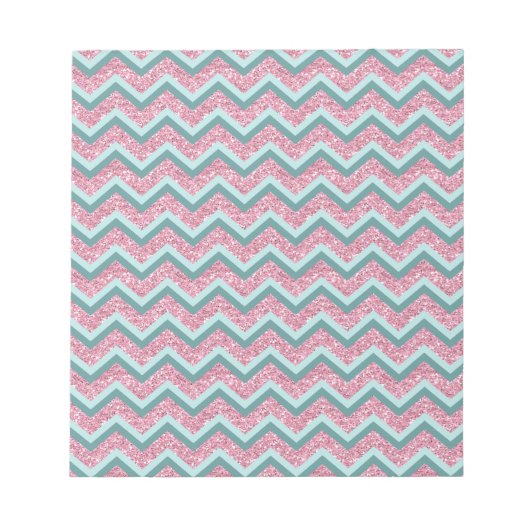 Bloc-note Parties scintillant rose Motif ZigZag (Devant)