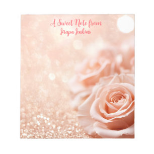 Bloc-note Parties scintillant Rose or Arrière - plan et Rose