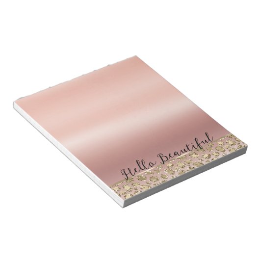 Bloc-note Parties scintillant rose or glam Leopard (Incliné)
