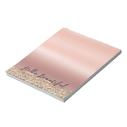 Bloc-note Parties scintillant rose or glam Leopard (Tourné)