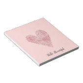 Bloc-note Parties scintillant rose pâle Coeur brillant (Incliné)