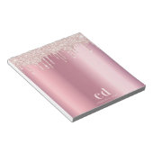 Bloc-note Parties scintillant rose rose or gouttes glam mono (Incliné)