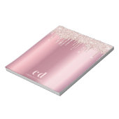 Bloc-note Parties scintillant rose rose or gouttes glam mono (Tourné)