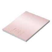 Bloc-note Parties scintillant rose vif Love Gold Confetti (Tourné)