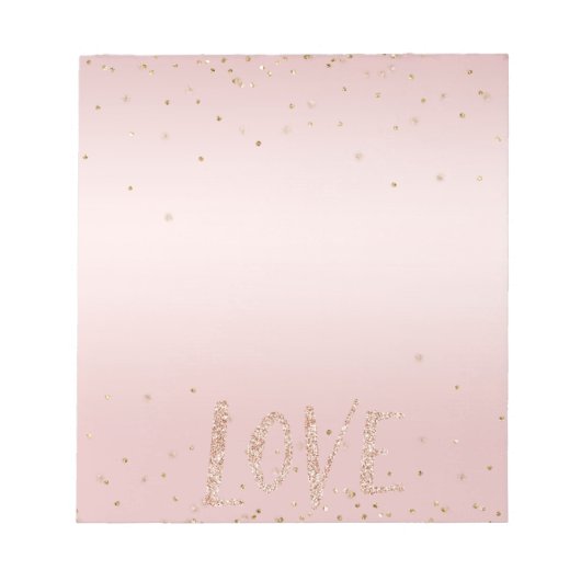 Bloc-note Parties scintillant rose vif Love Gold Confetti (Devant)