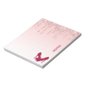 Bloc-note Parties scintillant roses modernes et talons hauts (Tourné)