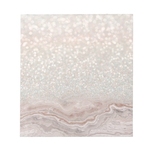 Bloc-note Parties scintillant tendance Marbre Belle Rose Or (Devant)