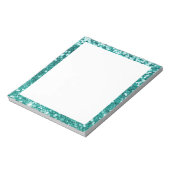 Bloc-note Parties scintillant Turquoise Faux Sparkly Blanc (Tourné)