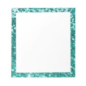 Bloc-note Parties scintillant Turquoise Faux Sparkly Blanc (Devant)