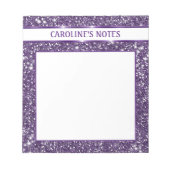 Bloc-note Parties scintillant violet Faux, texture Look avec (Devant)