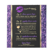 Bloc-note Parties scintillant violet Lip Comment appliquer l (Devant)