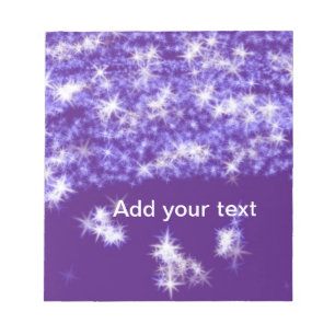 Bloc-note Parties scintillant violet simple étoiles scintill