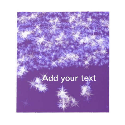 Bloc-note Parties scintillant violet simple étoiles scintill (Devant)