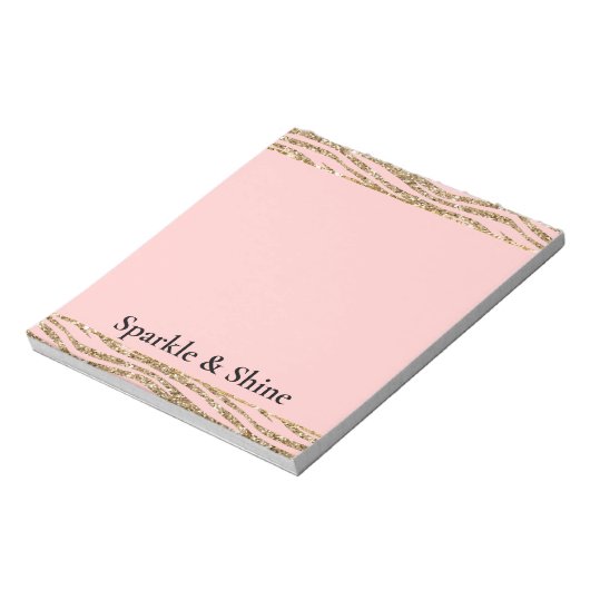 Bloc-note Parties scintillant Zebra Gold Rose (Tourné)