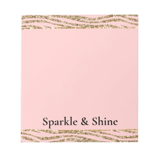 Bloc-note Parties scintillant Zebra Gold Rose (Devant)