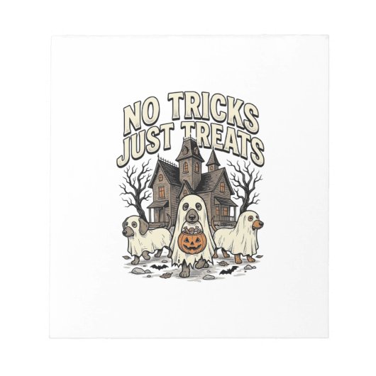 Bloc-note Pas de tours juste des friandises Halloween Dachsh (Devant)