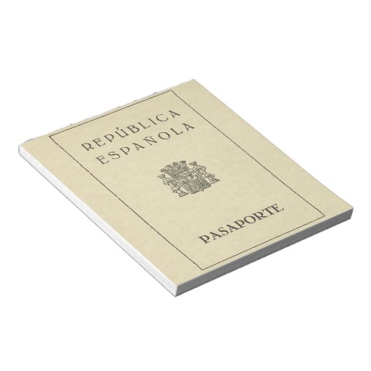 Bloc-note Passeport de la République espagnole ancienne (pap (Incliné)