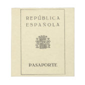 Bloc-note Passeport de la République espagnole ancienne (pap (Devant)