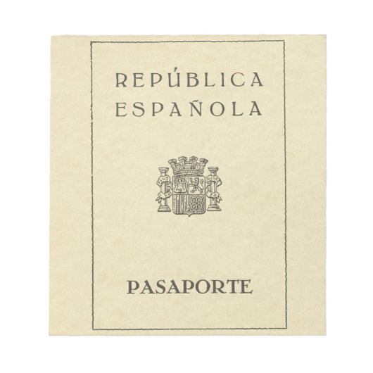 Bloc-note Passeport de la République espagnole ancienne (pap (Devant)