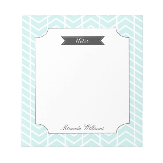 Bloc-note Pastel Blue Chevron (Devant)