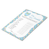 Bloc-note Pastel Blue Cute Owl Baby shower Thème Word Jeu 2 (Incliné)