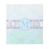 Bloc-note Pastel Blue Floral Monogramme (Devant)