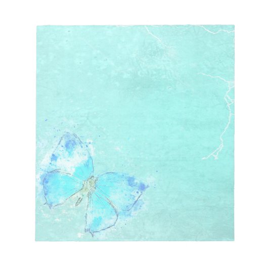 Bloc-note Pastel Blue Watercolor Butterfly (Devant)