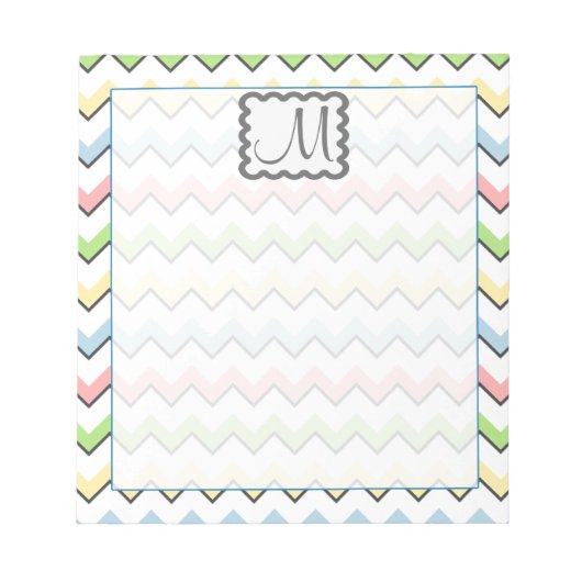 Bloc-note Pastel Chevron avec Monogram de Shirley Taylor (Devant)