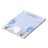 Bloc-note Pastel Cute Reindeer Christmas Teacher Notepad (Tourné)