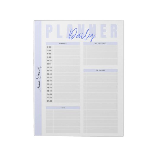 Bloc-note Pastel Daily Planner - Nom personnalisable (Tourné)