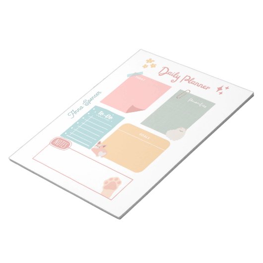 Bloc-note Pastel Daily Planner pour les étudiants (Incliné)