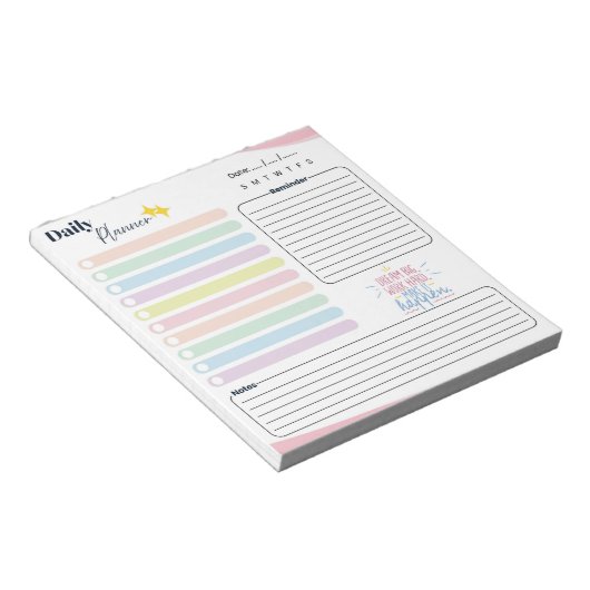 Bloc-note Pastel Daily Planner - To do list, reminder & note (Incliné)