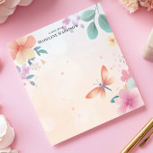 Bloc-note Pastel Dragonfly Floral Garden Nom personnalisé