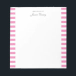 Bloc-note Pastel Elegant Classic Script Idées géniales Femin<br><div class="desc">Ordinateur portable esthétique classique et élégant pour femme. Avec un dicton "De grandes idées de". Classic rose rayures motif sur un bloc-notes blanc et tendance utile.</div>