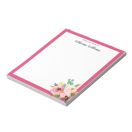 Bloc-note Pastel Floral Boho Nom papeterie (Tourné)