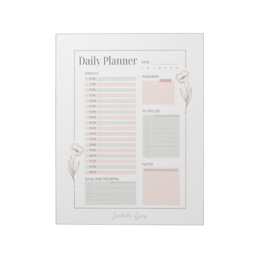 Bloc-note Pastel Floral Daily Planner (Tourné)