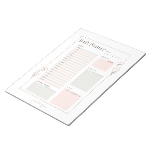 Bloc-note Pastel Floral Daily Planner (Incliné)