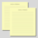 Bloc-note Pastel Jaune Classique Petites Lignes<br><div class="desc">Ce bloc-notes de lignes horizontales est simple et classique. Il est parfait pour un usage personnel,  professionnel ou scolaire.</div>
