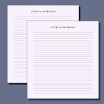 Bloc-note Pastel Lavender Classique Petites Lignes<br><div class="desc">Ce bloc-notes de lignes horizontales est simple et classique. Il est parfait pour un usage personnel,  professionnel ou scolaire.</div>
