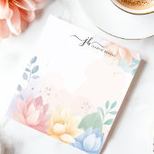 Bloc-note Pastel Lotus Aquarelle Floral Personnalisé