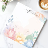 Bloc-note Pastel Lotus Aquarelle Floral Personnalisé