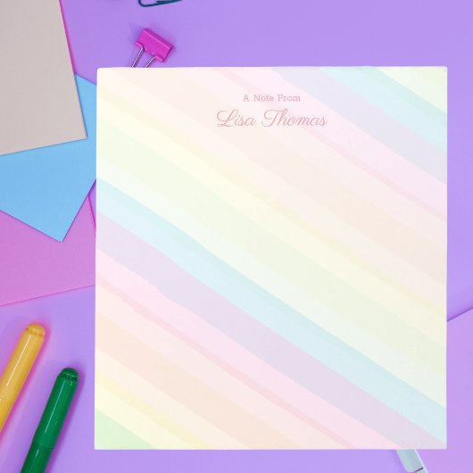 Bloc-note Pastel Moderne Et Branché Arc En Ciel Une Note Du