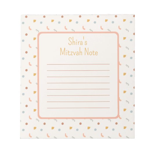 Bloc-note Pastel party Mitzvah Note (Devant)