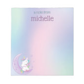 Bloc-note Pastel personnalisé Rainbow Unicorn (Devant)