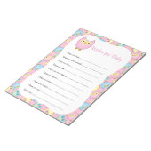 Bloc-note Pastel Pink Cute Owl Thème Baby shower - Voeux (Incliné)